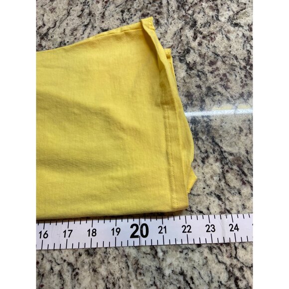 Boston Proper Yellow Cut-Out Top M 3/4 Sleeve Y2K Keyhole Tee Statement Spring - Picture 8 of 9